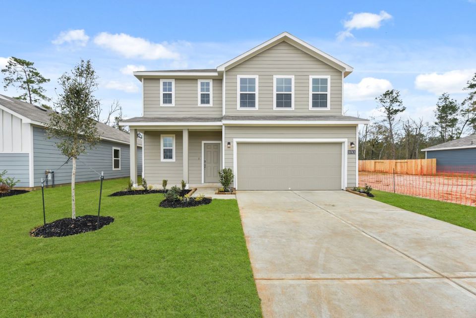 A house with a driveway.