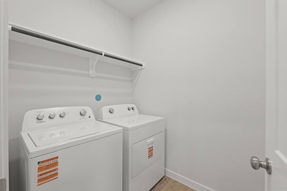 A white washing machine.