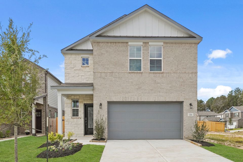 A house with a garage.