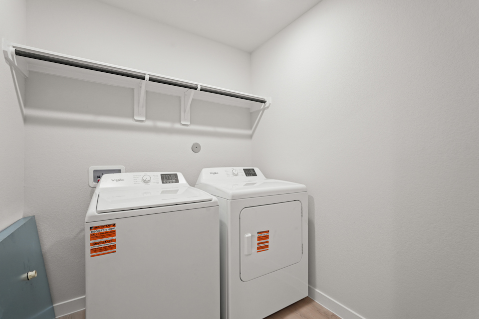 A white washing machine.