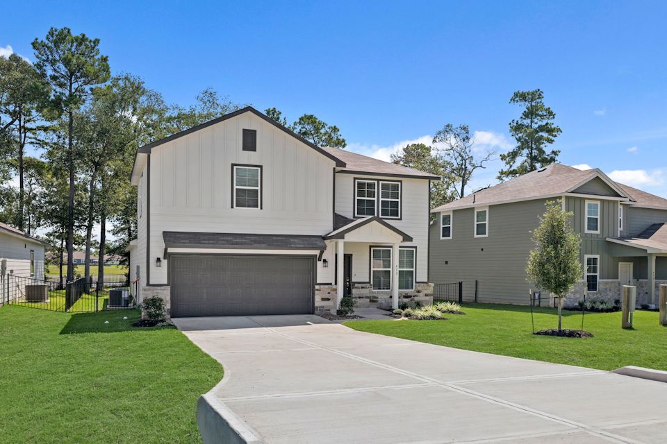 A house with a garage.