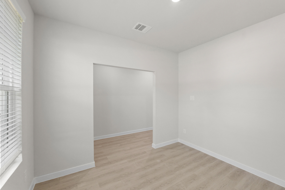 A room with white walls.