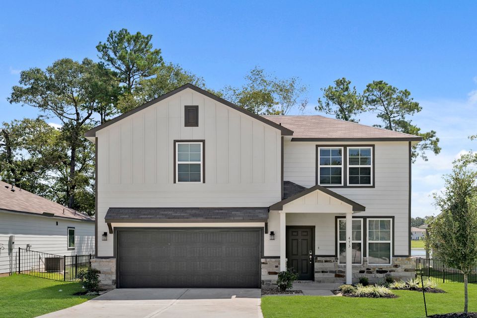 A house with a garage.