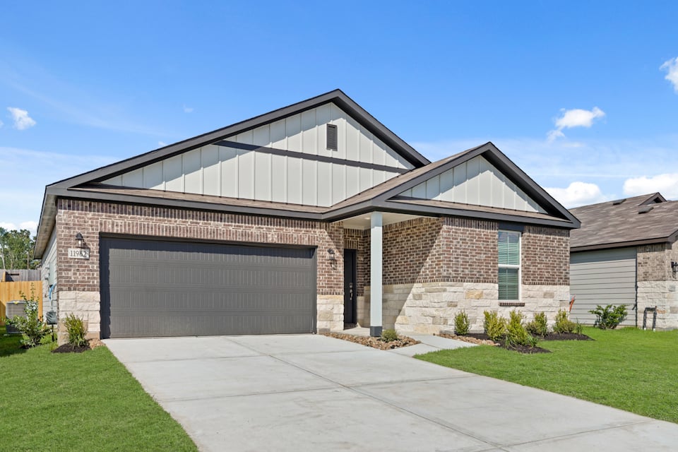 A house with a garage.
