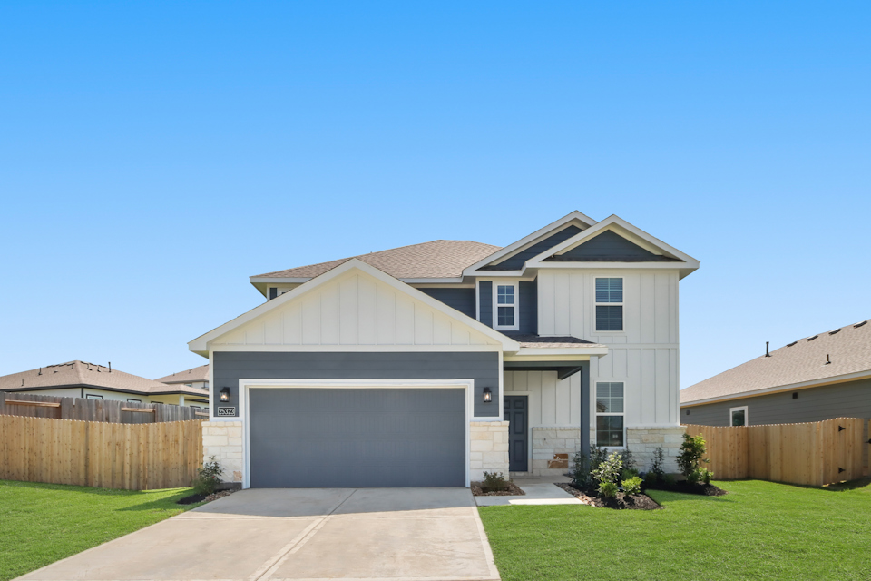 A house with a garage.
