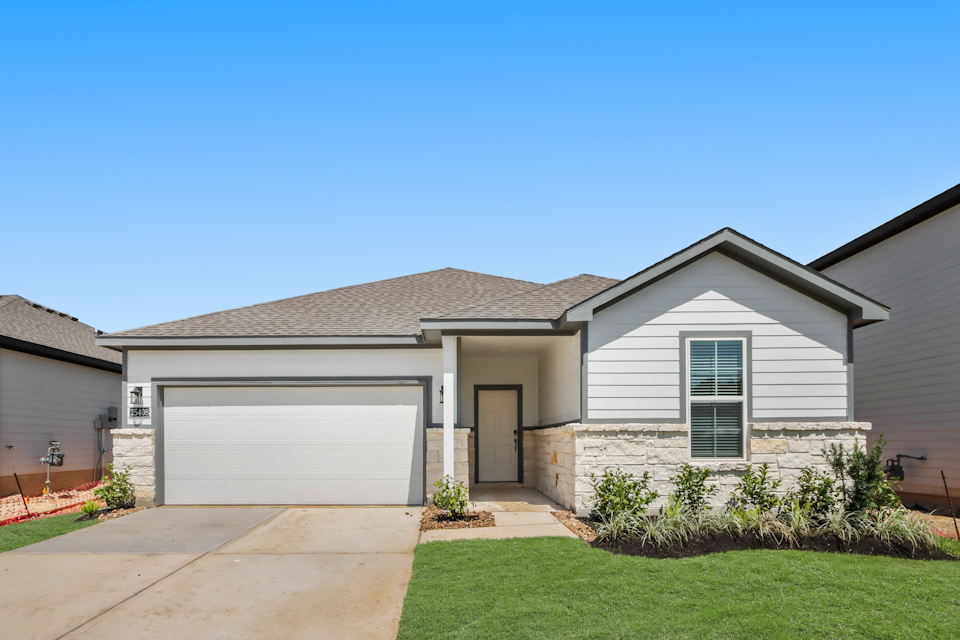 A house with a garage.
