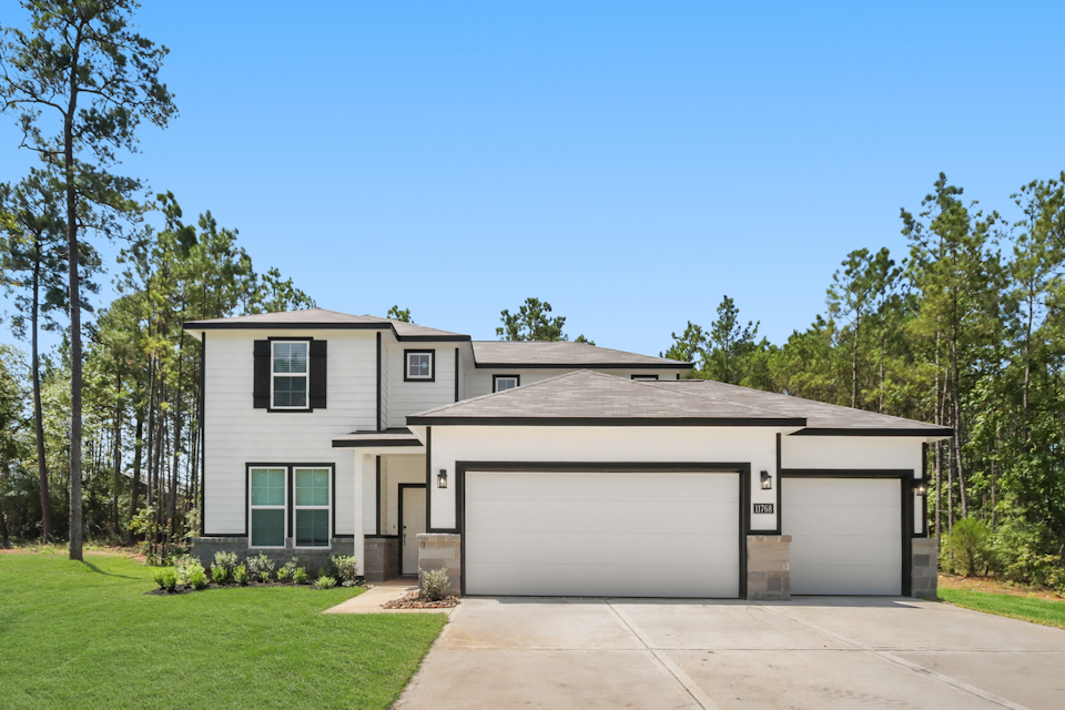 A house with a garage.