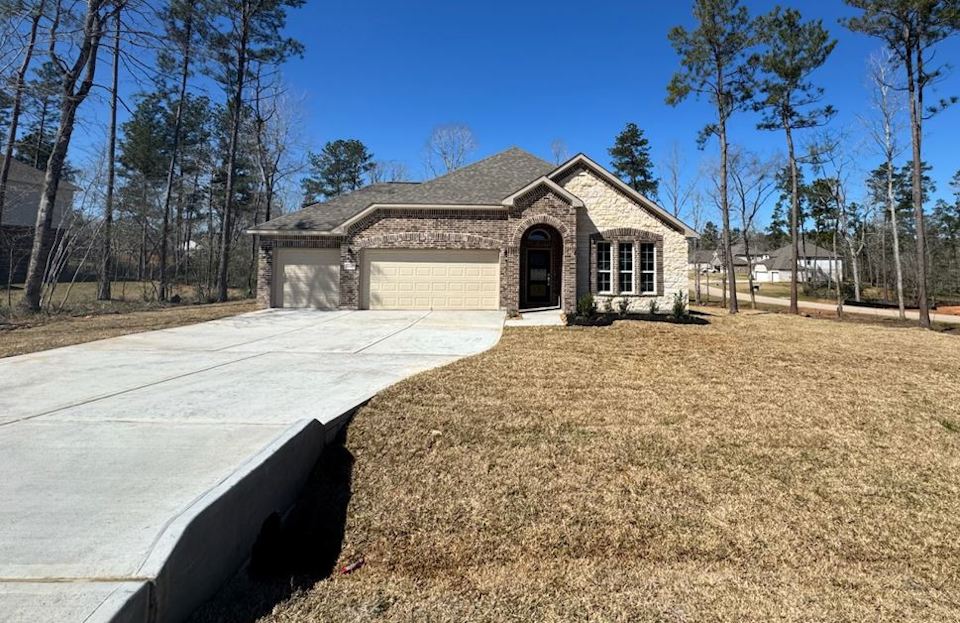 A house with a garage.