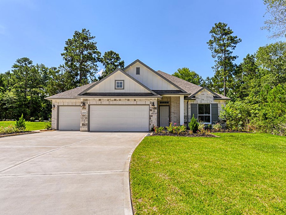 A house with a garage.