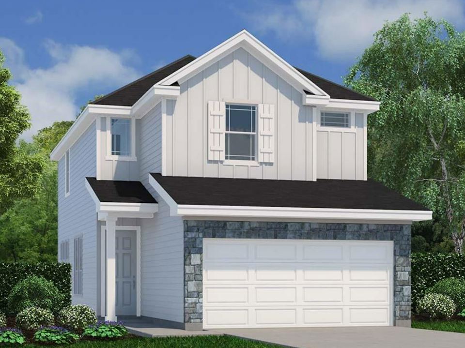 A house with a garage.