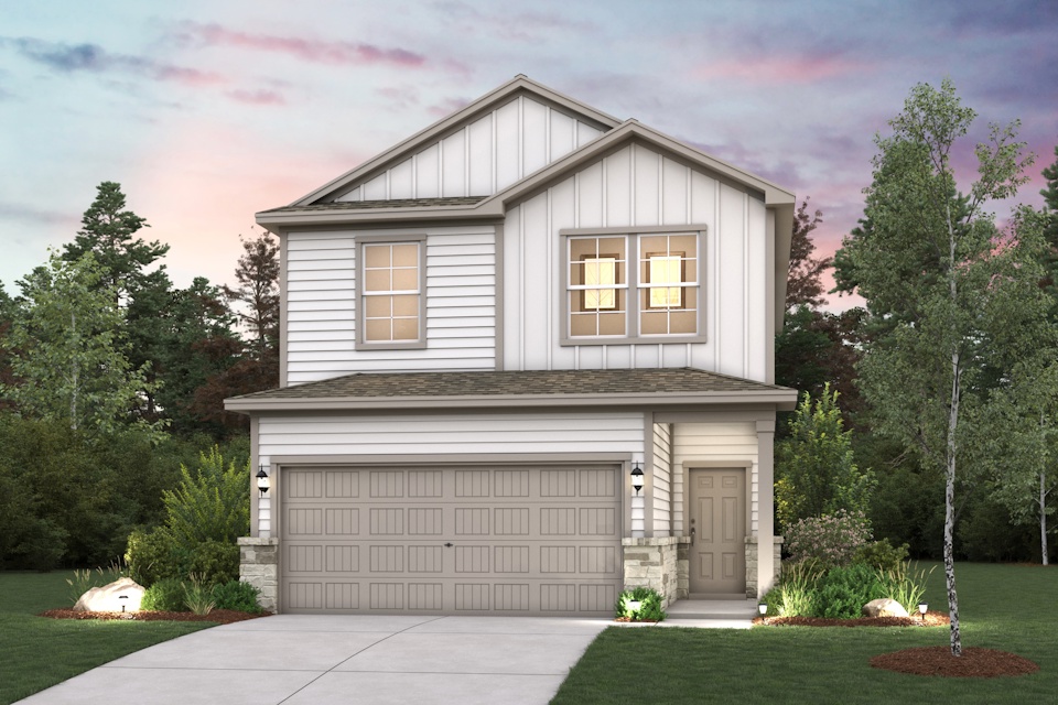 A house with a garage.