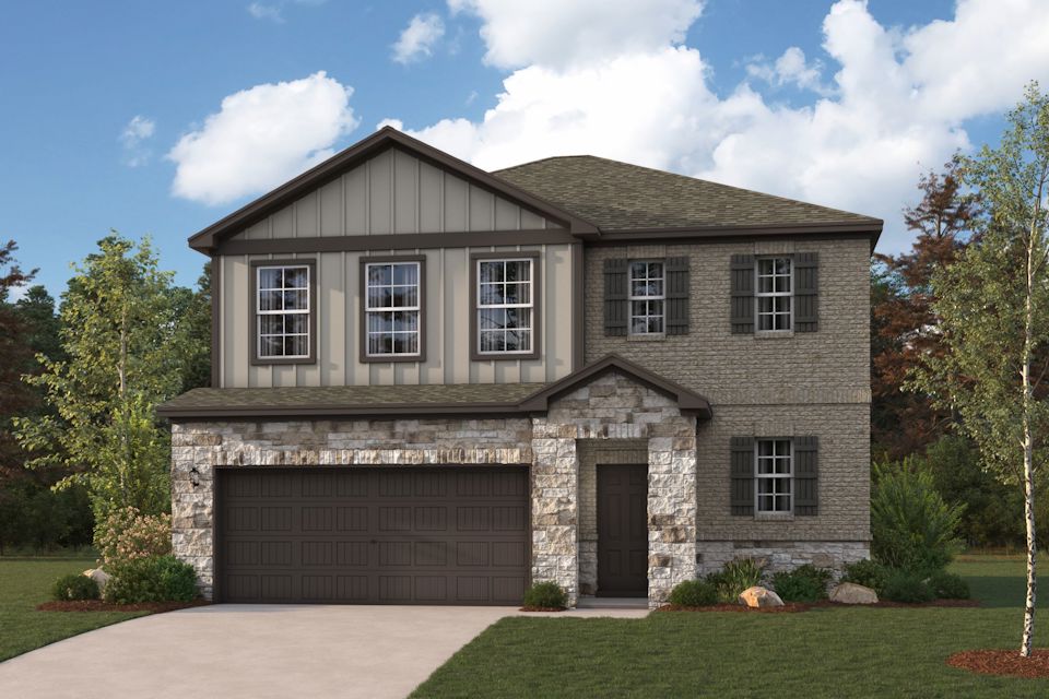 A house with a garage.