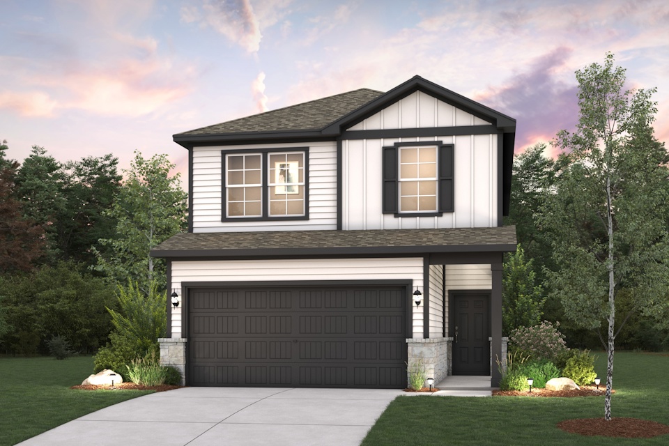 A house with a garage.