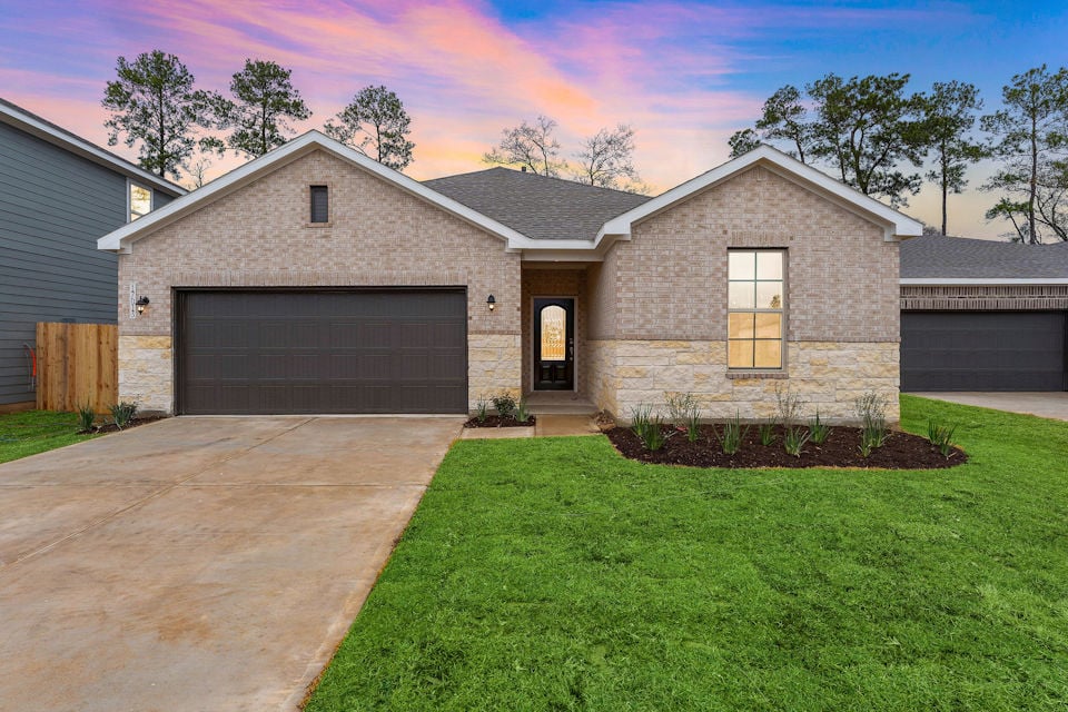 A house with a driveway.