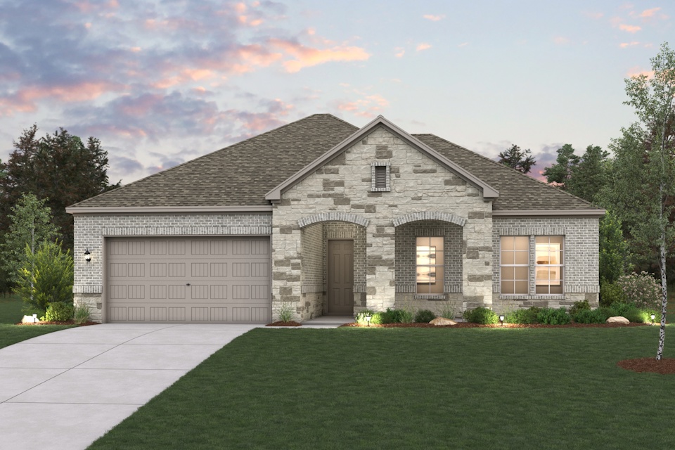 A house with a large front yard.