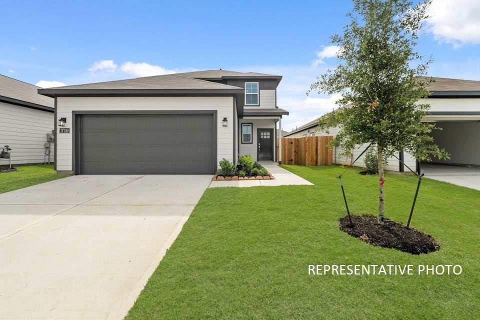 A house with a driveway.