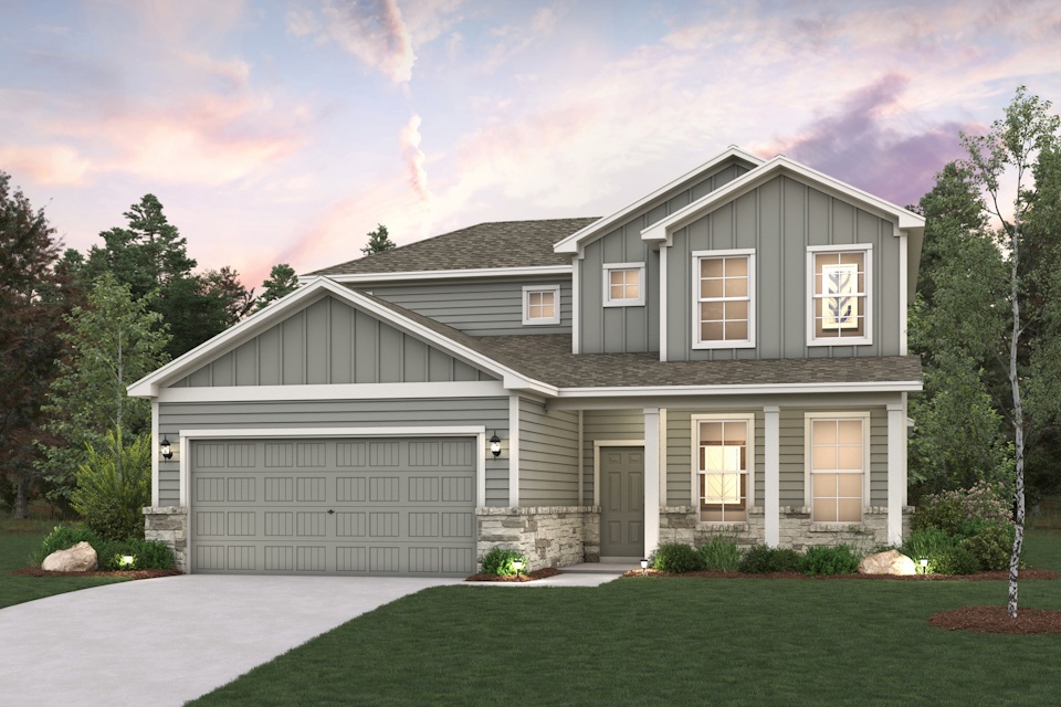 A house with a garage.