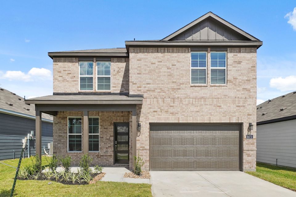 A house with a garage.