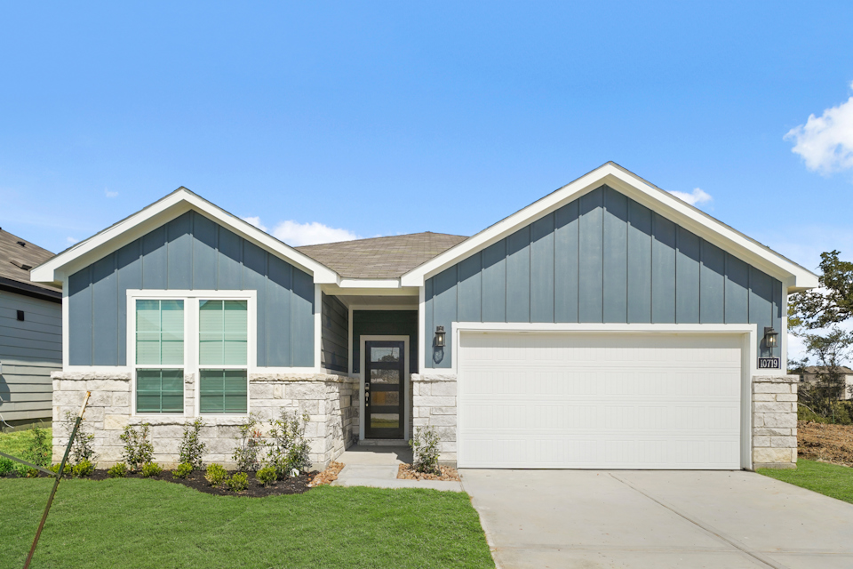 A house with a garage.
