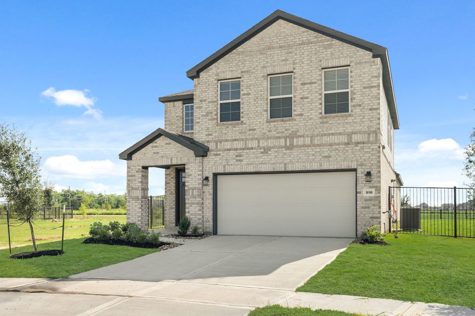 A house with a garage.