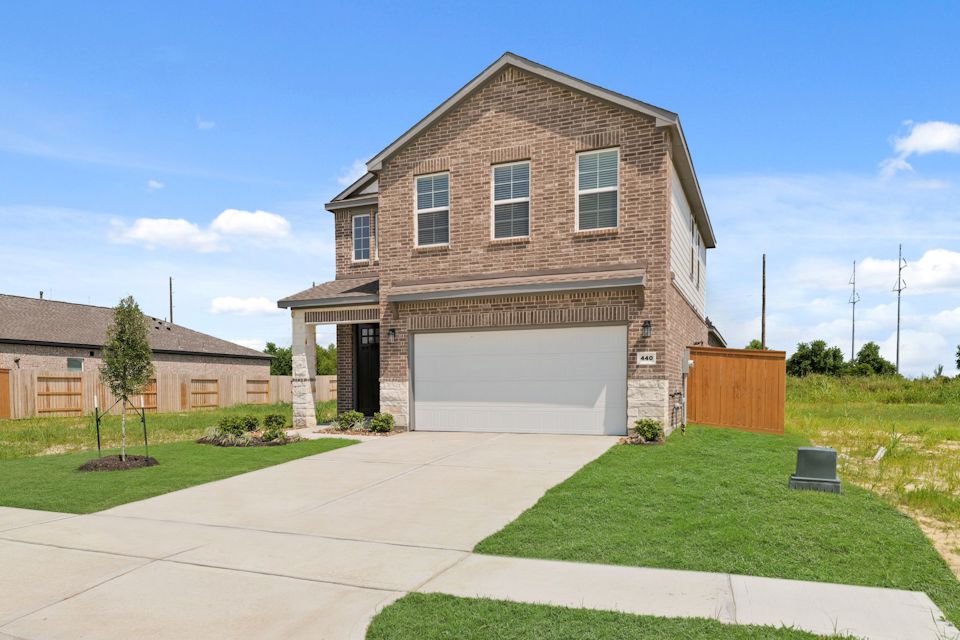 A house with a garage.