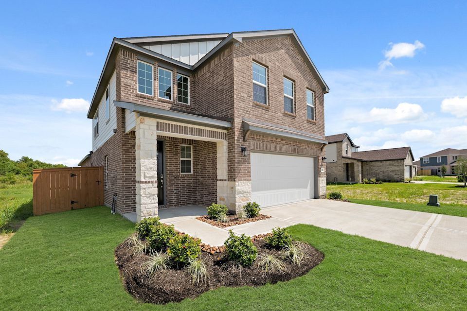 A house with a driveway.