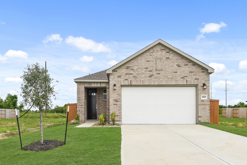 A house with a garage.