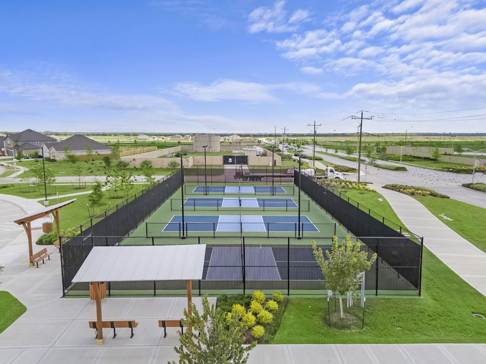 A swimming pool with a deck.