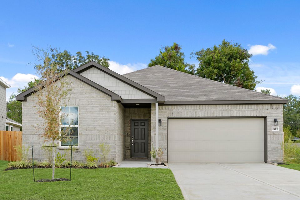 A house with a garage.