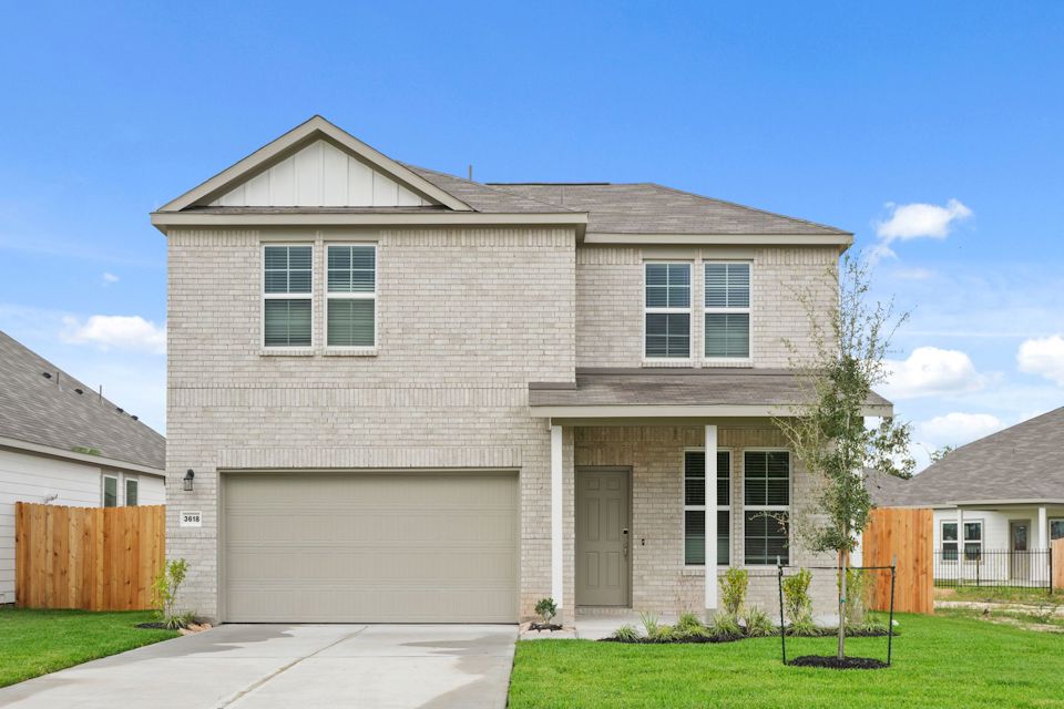 A house with a garage.