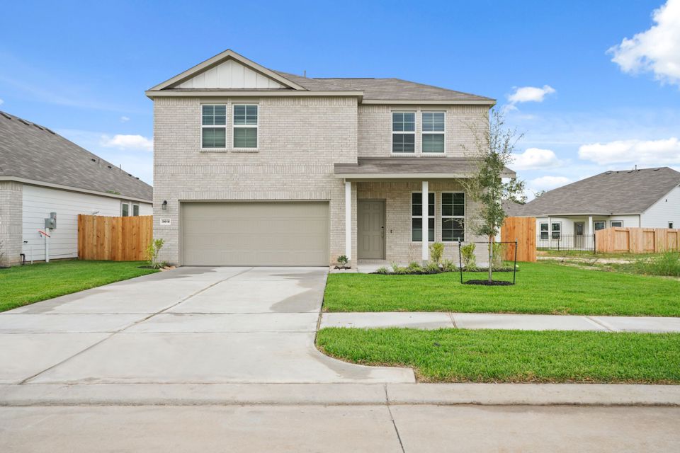 A house with a driveway.