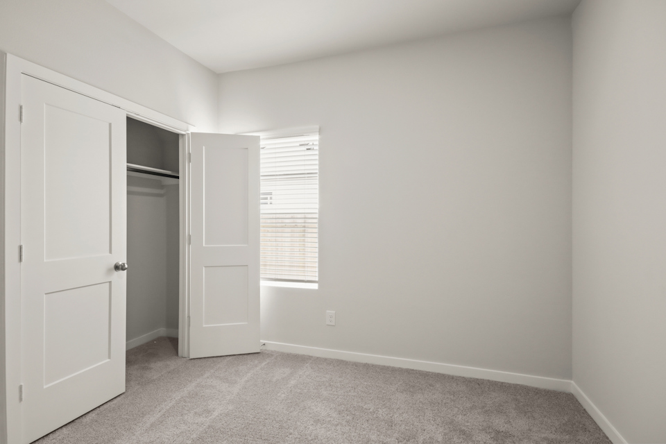 A room with white doors.