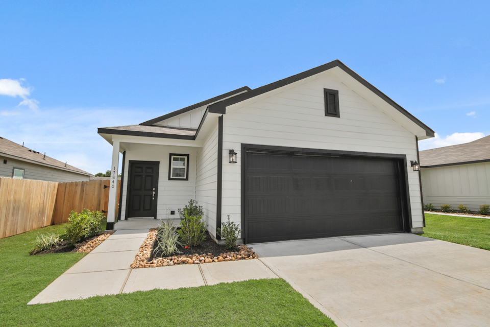 A house with a garage.
