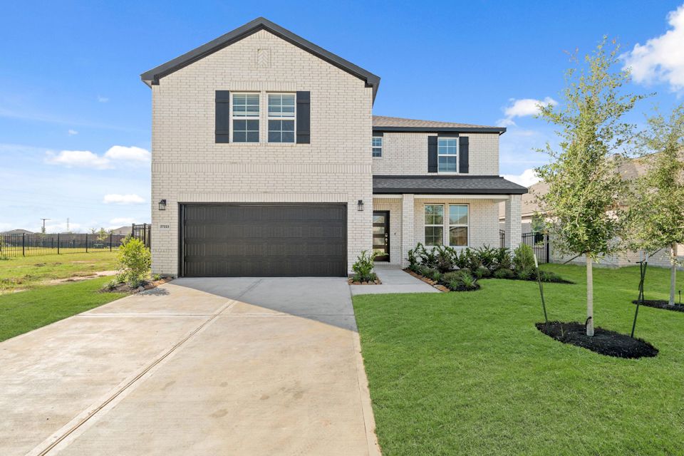 A house with a driveway.
