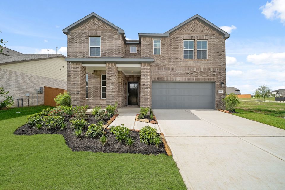 A house with a driveway.