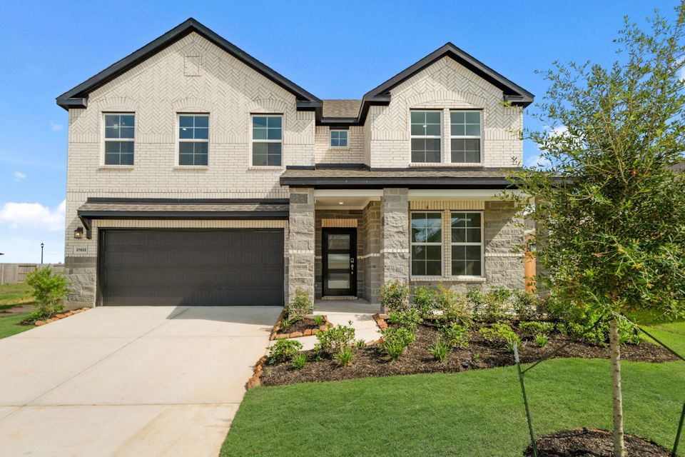 A house with a driveway.