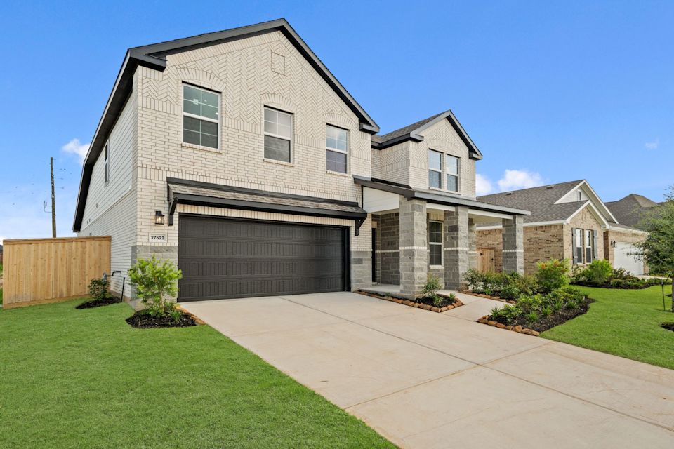 A house with a garage.
