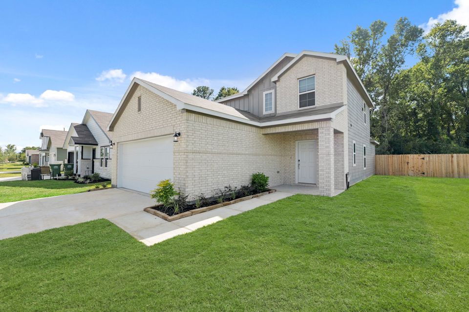 A house with a driveway.