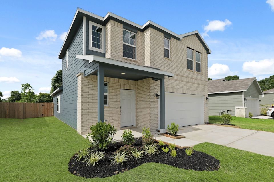 A house with a garage.