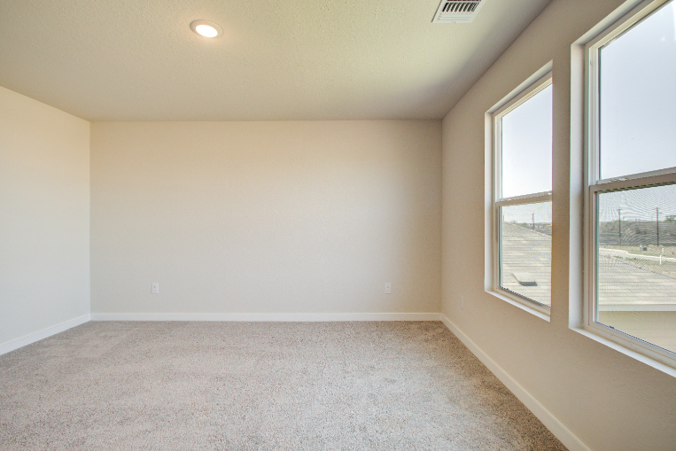 A room with windows.