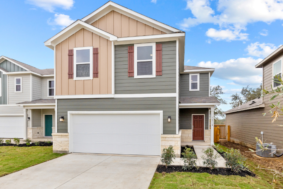 A house with a garage.