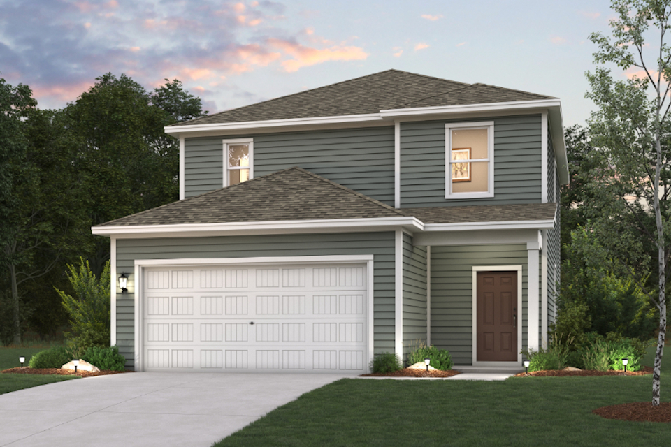 A house with a garage.