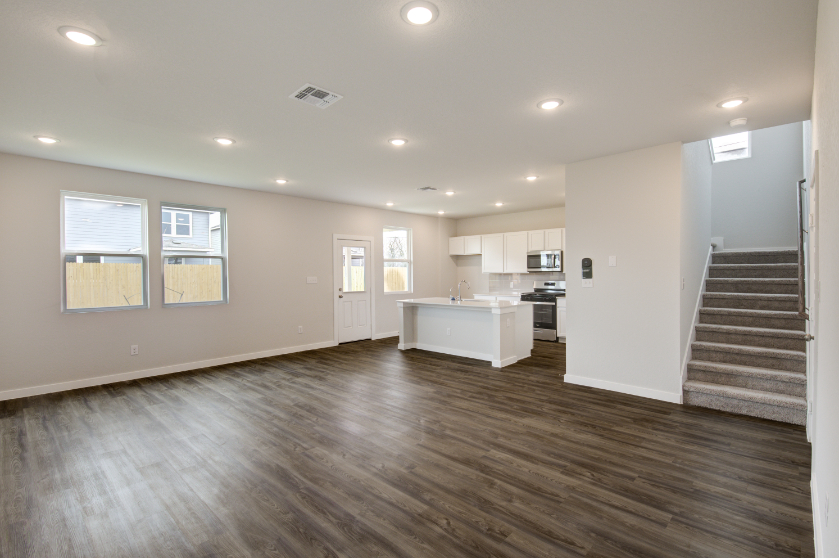 A large empty kitchen.