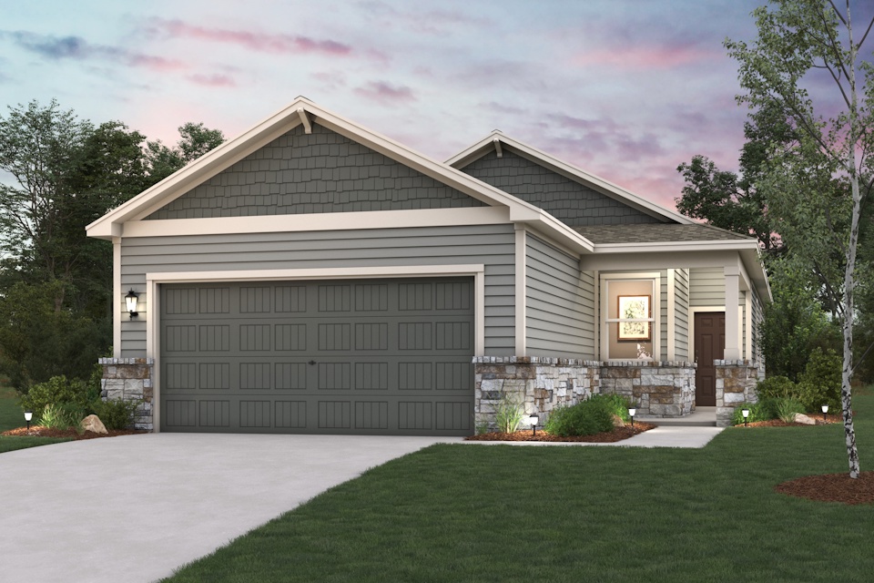 A house with a garage.