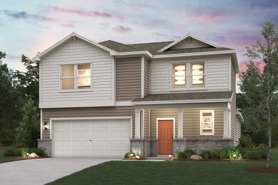 A house with a garage.