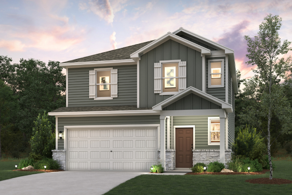 A house with a garage.