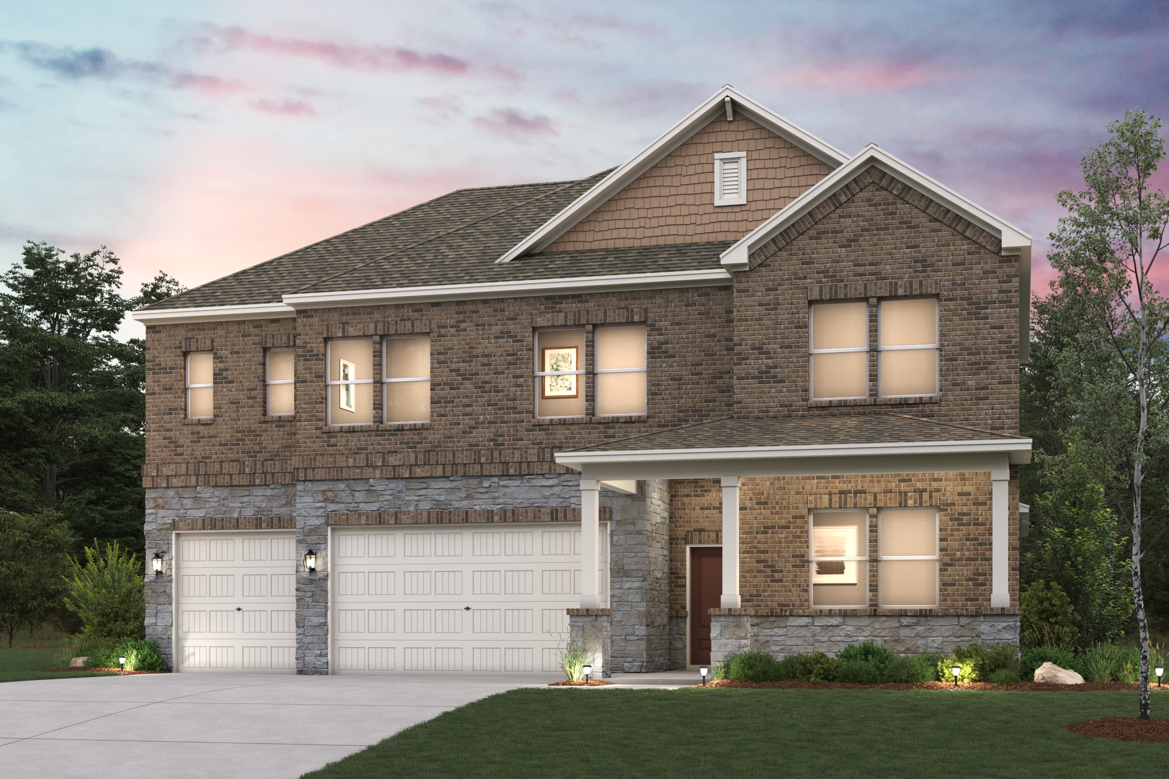 A house with a garage.