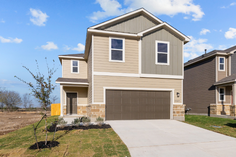 A house with a garage.