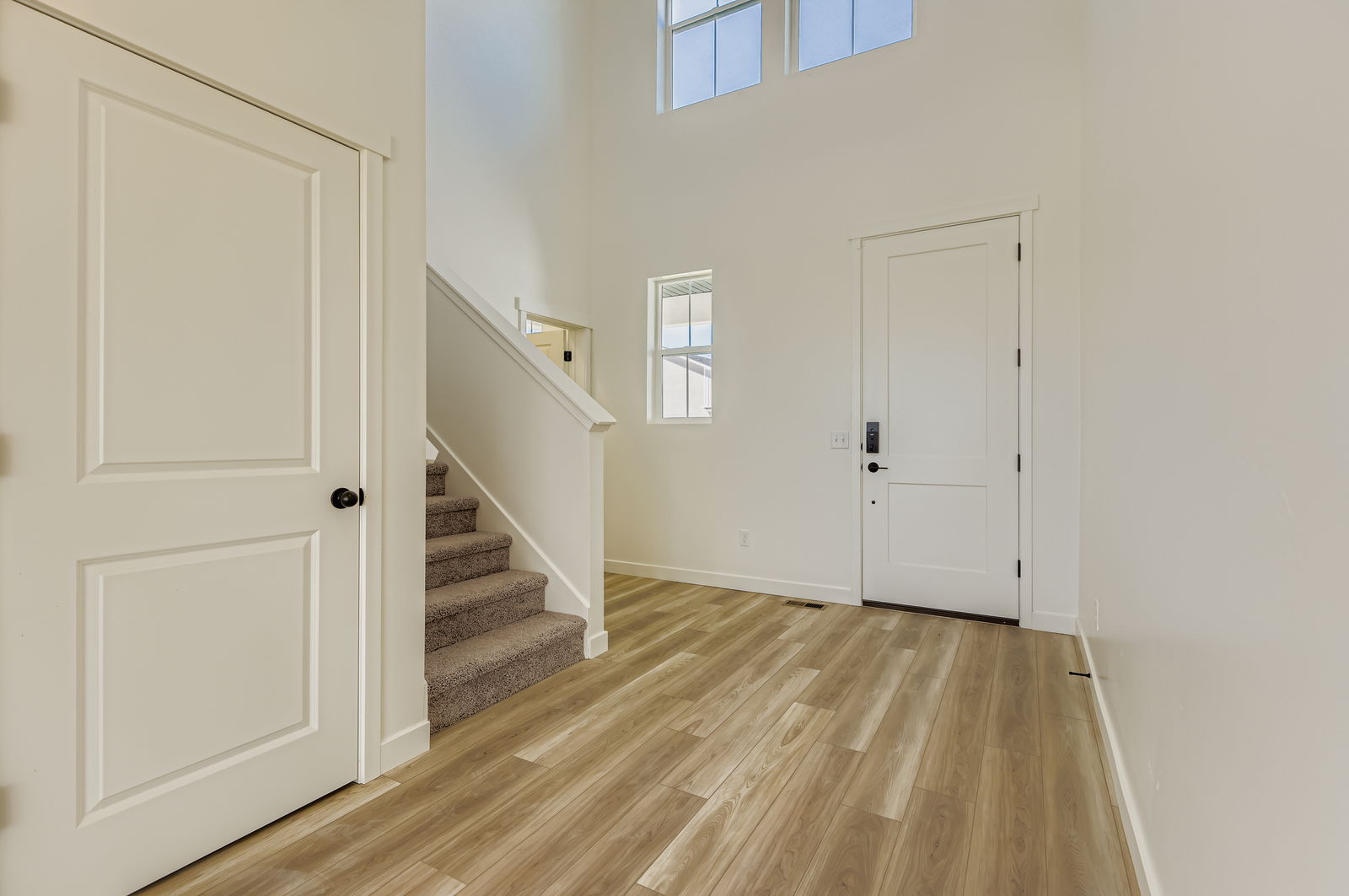 A room with white doors.
