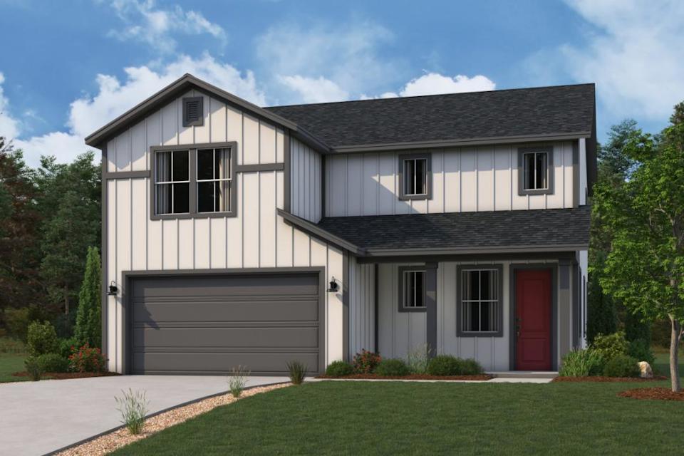 A house with a garage.
